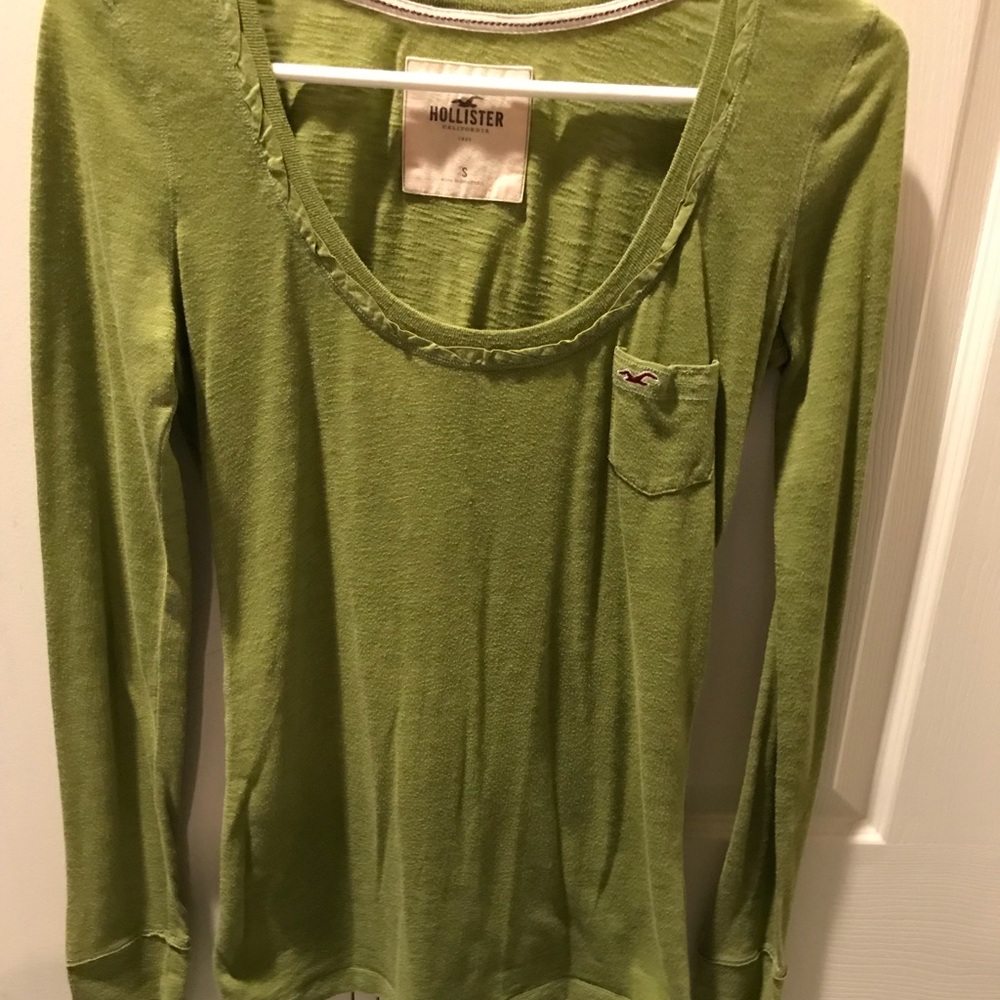 Long sleeve green hollister shirt